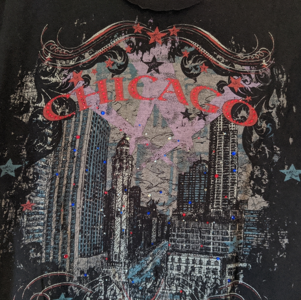 Chicago sparkle bling tee